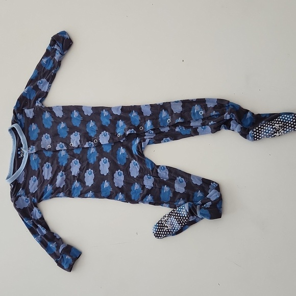 Kickee Pants Stone Sheep Bamboo Footie Pajamas 12 To 18 Months - Picture 1 of 7